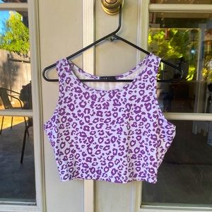 Purple cheetah print tank top
